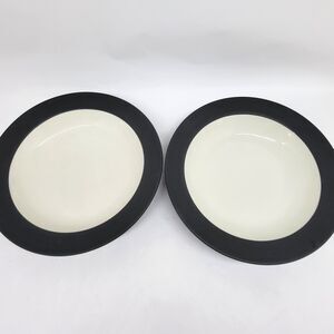 Noritake Colorwave Graphite Rimmed Soup Bowls 8.5” Set of 2